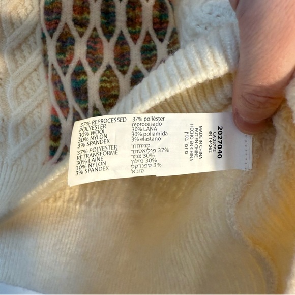 Room 34 Multicolor Cableknit Lattice Detail Sweater - Picture 5 of 7